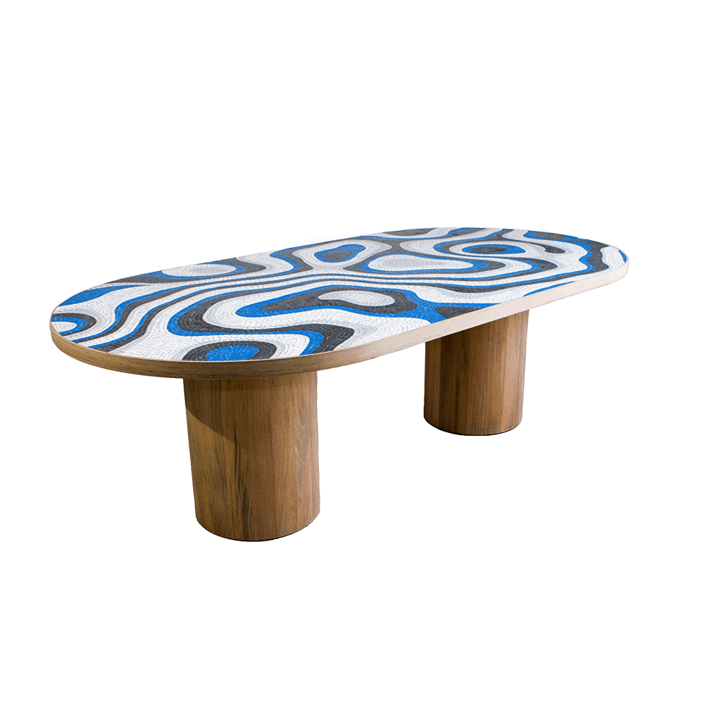 Piatro Racetrack Mosaic Dining Table - The Invisible Collection